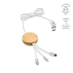 Promotivni 5-u-1 višenamjenski kabel za punjenje, bijela boja | Poslovni pokloni