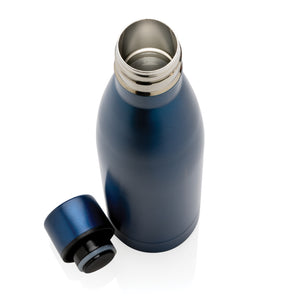 Promo vakuumska boca od recikliranog nehrđajućeg čelika, 500ml navy plave boje | Poslovni pokloni