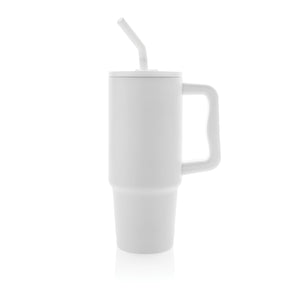 Reklamna termo boca od recikliranog nehrđajućeg čelika, 900ml, bijele boje | Poslovni pokloni