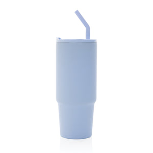 Promidžbena termo boca od recikliranog nehrđajućeg čelika, 900ml, plave boje | Poslovni pokloni
