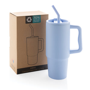 Promotivna termo boca od recikliranog nehrđajućeg čelika, 900ml, plave boje | Poslovni pokloni | Promo pokloni