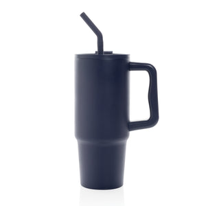 Reklamna termo boca od recikliranog nehrđajućeg čelika, 900ml, navy plave boje | Poslovni pokloni
