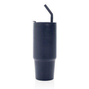 Promidžbena termo boca od recikliranog nehrđajućeg čelika, 900ml, navy plave boje | Poslovni pokloni