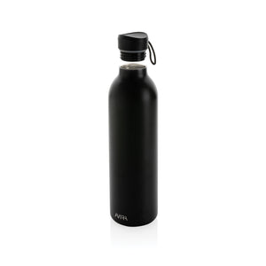 Reklamna reciklirana vakuumska boca od nehrđajućeg čelika 1000ml, crne boje | Promidžbeni pokloni