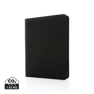 Promotivna poslovna mapa A4 od recikliranog 300D materijala s patentnim zatvaračem, crna boja | Poslovni pokloni