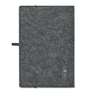 Promotivni A5 notes s koricama RPET filca, sive boje | Promidžbeni pokloni