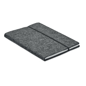 Promotivni A5 notes s koricama RPET filca, sive boje | Poslovni pokloni