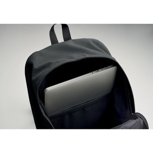 Promotivni ruksak za 15" laptop od reciliranog platna, crne boje | Reklamni pokloni