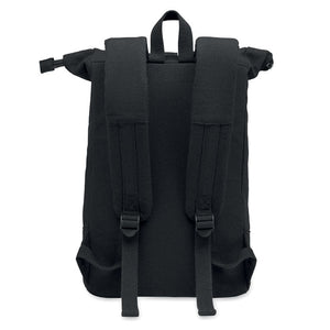Promotivni rolltop ruksak za 15" prijenosno računalo, crne boje | Reklamni pokloni