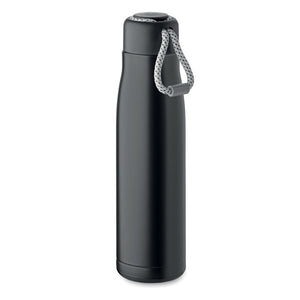Promotivna boca od recikliranog nehrđajućeg čelika, 500ml, crne boje | Poslovni pokloni
