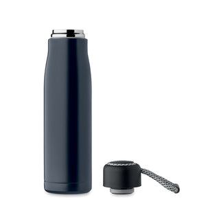 Promotivna boca od recikliranog nehrđajućeg čelika, 500ml, navy plave boje | Promidžbeni pokloni