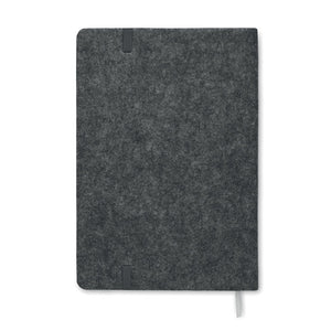 Promotivni A5 notes s koricama od RPET filca i pluta, sive boje | Poslovni pokloni