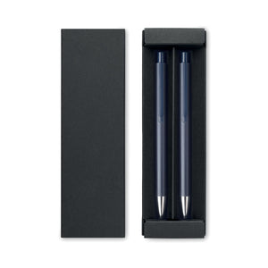 Promotivni set za pisanje s kemijskom olovkom i olovkom bez tinte, navy plave boje | Reklamni pokloni