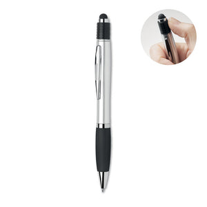 Promotivna stylus kemijska olovka s okretnim mehanizmom i spinner funkcijom, crne boje | Poslovni pokloni