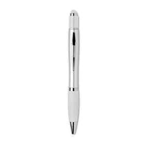 Promotivna stylus kemijska olovka s okretnim mehanizmom i spinner funkcijom, bijele boje | Reklamni pokloni