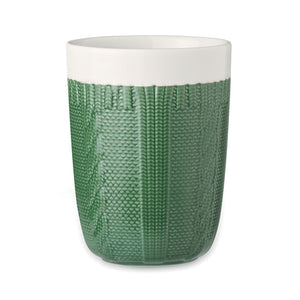 Reklamna keramička šalica s pletenim uzorkom, 310 ml, zelene boje | Promo pokloni | Reklamni pokloni