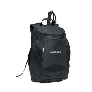Promotivni multifunkcionalni 600D RPET sportski ruksak, crne boje s tiskom | Poslovni pokloni
