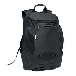 Promotivni multifunkcionalni 600D RPET sportski ruksak, crne boje | Poslovni pokloni