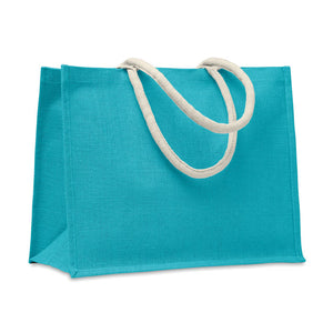 Promotivna torba od jute, tirkizne boje | Poslovni pokloni