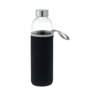 Promotivna staklena boca s neoprenskom navlakom, 750 ml, crne boje | Promo pokloni