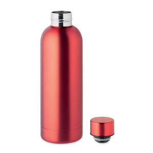 Reklamna boca s dvostrukom stijenkom od recikliranog nehrđajućeg čelika, 500 ml, crvene boje | Promo pokloni | Reklamni pokloni