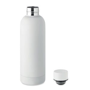 Promotivna boca s dvostrukom stijenkom od recikliranog nehrđajućeg čelika, 500 ml, bijele boje | Promo pokloni | Poslovni pokloni