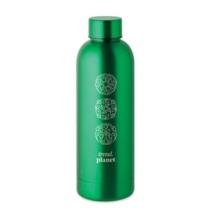 Promotivna boca s dvostrukom stijenkom od recikliranog nehrđajućeg čelika, 500 ml, zelene boje s tiskom | Promo pokloni | Reklamni pokloni