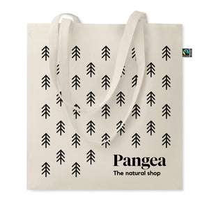 Promotivna pamučna torba za kupovinu, 140 gr/m², bež boje s tiskom logotipa | Poslovni pokloni