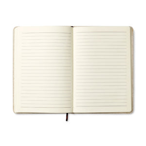 Reklamni A6 notes s tvrdim platnenim koricama, bež boje | Promotivni pokloni
