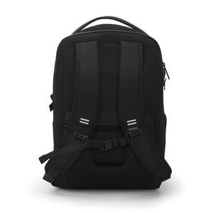 Promotivni ruksak za laptop od recikliranog materijala s tiskom loga, crne boje | Promo pokloni | Reklamni pokloni