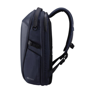 Promidžbeni ruksak za laptop od recikliranog materijala, navy plave boje | Promo pokloni | Poslovni pokloni