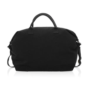 Promotivna luksuzna vikend torba od recikliranog platna, crne boje | Promo pokloni | Poslovni pokloni