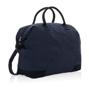 Promotivna luksuzna vikend torba od recikliranog platna, plave boje | Promo pokloni | Reklamni pokloni