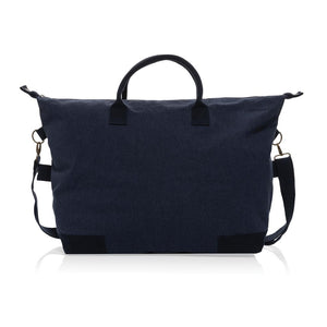 Promidžbena luksuzna vikend torba od recikliranog platna, plave boje za tisak loga | Promo pokloni | Reklamni pokloni
