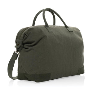 Promotivna luksuzna vikend torba od recikliranog platna, zelene boje | Promo pokloni | Reklamni pokloni