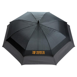 Promotivni 27'' kišobran od recikliranog materijala, crne boje s tiskom loga | Promo pokloni | Reklamni pokloni