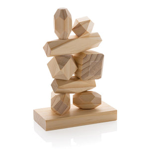 Promotivno drveno kamenje za balansiranje, smeđe boje | Promo pokloni | Reklamni pokloni