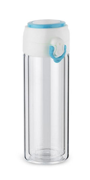 Promotivna staklena boca za vodu, 260 ml, plave boje | Poslovni pokloni
