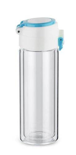 Reklamna staklena boca za vodu, 260 ml, plave boje | Poslovni pokloni