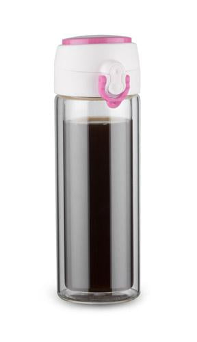 Promotivna staklena boca za vodu, 260 ml, ružičaste boje | Poslovni pokloni promotivni proizvodi za tisak loga