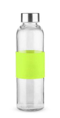 Promotivna staklena boca za vodu i piće sa silikonskim držačem, 520ml, svjetlo zelene boje | Poslovni pokloni