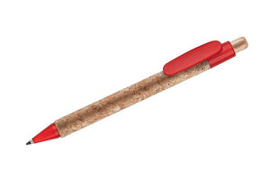 Promotivna kemijska olovka od pluta, crvene boje | Poslovni pokloni