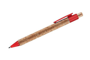 Reklamna kemijska olovka od pluta, crvene boje | Poslovni pokloni