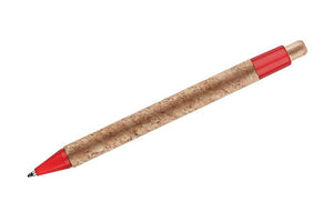 Promotivna kemijska olovka od pluta, crvene boje, za tisak loga | Poslovni pokloni
