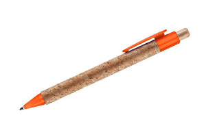 Reklamna kemijska olovka od pluta, narančaste boje | Poslovni pokloni