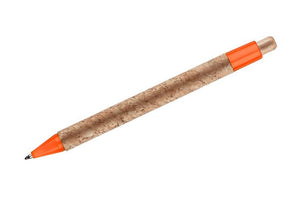 Promotivna kemijska olovka od pluta, narančaste boje, s tiskom loga | Poslovni pokloni