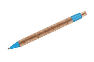 Promotivna kemijska olovka od pluta, svjetlo plave boje, za tisak loga | Poslovni pokloni