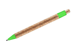 Promotivna kemijska olovka od pluta, svjetlo zelene boje, za tisak loga | Poslovni pokloni