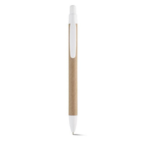 Promotivna eko kemijska olovka od kraft papira, bijele boje | Poslovni pokloni