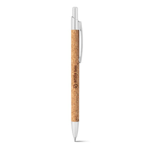 Eko poslovni pokloni | Promotivna kemijska olovka od pluta u kartonskoj futroli, s tiskom loga